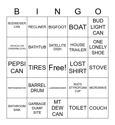 GOG VINTON COUNTY Bingo Card