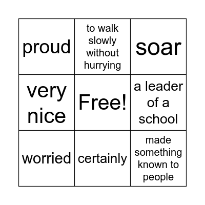A Fine, Fine School Vocabulary Bingo Card