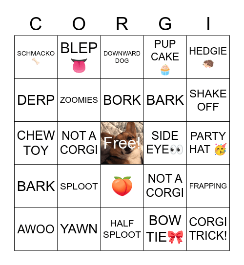 CORGI BINGO! Bingo Card