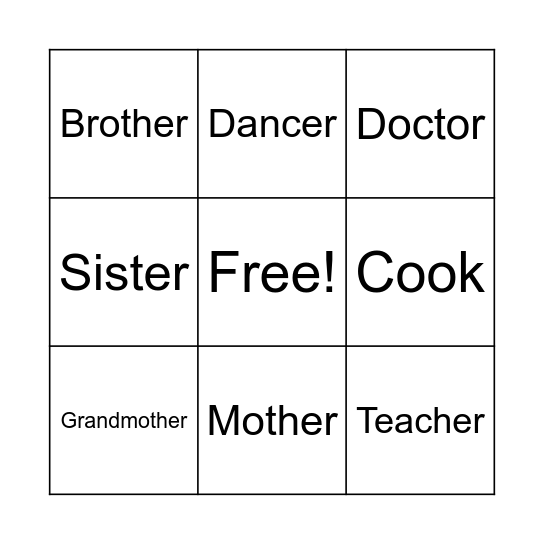 Lesson 4: He is a Firefighter Bingo Card