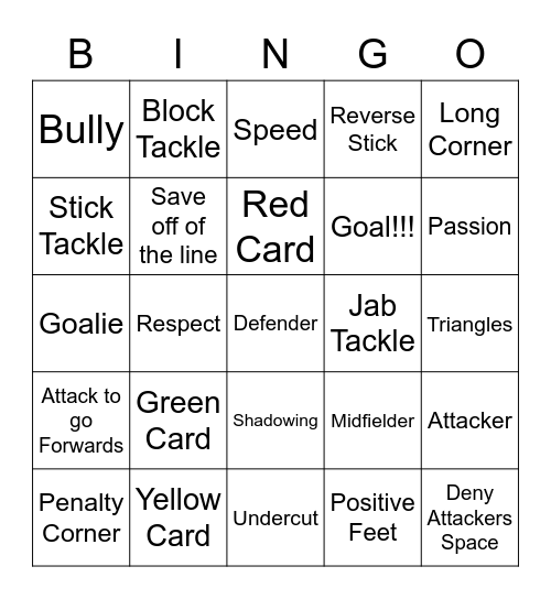 Hockey Bingo! Bingo Card