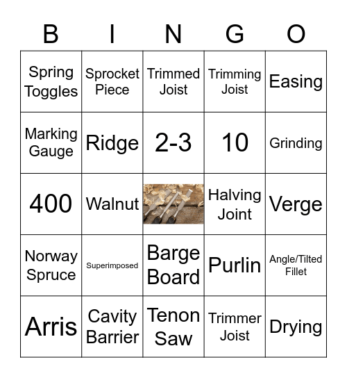 Carpentry Bingo Card