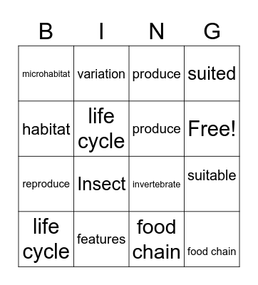 Henrys Bingo Card