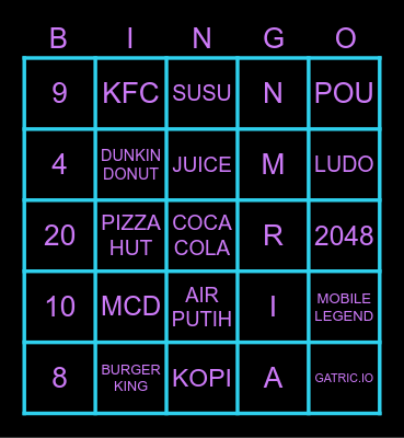 HIROSEAN97 Bingo Card