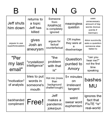 Day 2 Bingo Card