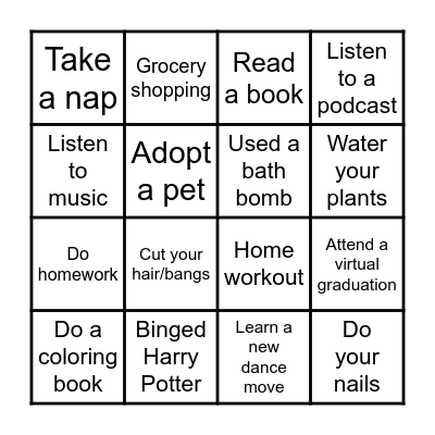 Grocery Bingo Card