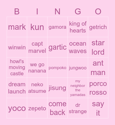 bingbing Bingo Card