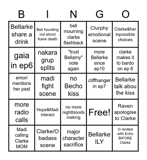 The 100 season 7 #misionBardo spoilers#1 Bingo Card