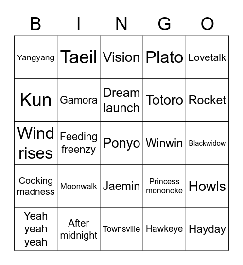 Lala Keren Bingo Card