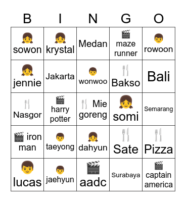 zie Bingo Card