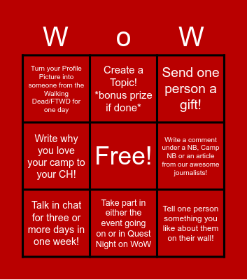 Alexandria Bingo Card