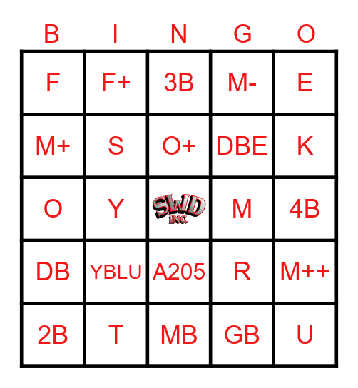 DIP SPIN COATING SYMBOL BINGO Card