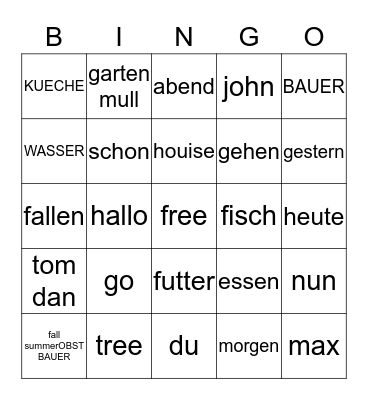 Vikinger Bingo Card
