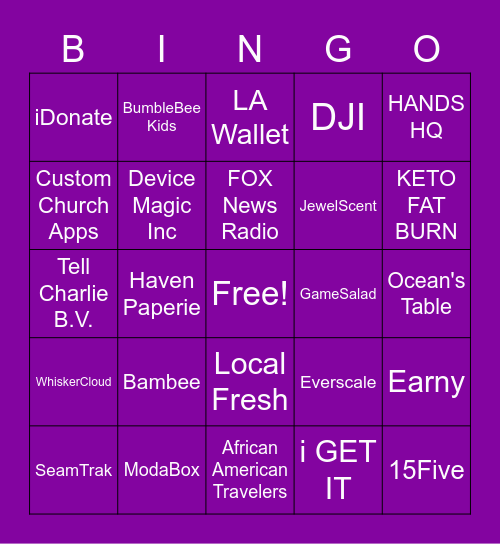 Recurly Customer Bingo Card