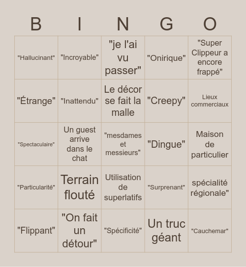 Étranges Escales 18/06/2020 Bingo Card