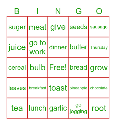 Fairyland 3 Units 11-12 Bingo Card
