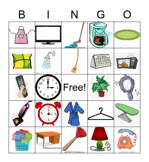 Around the House Bingo Card