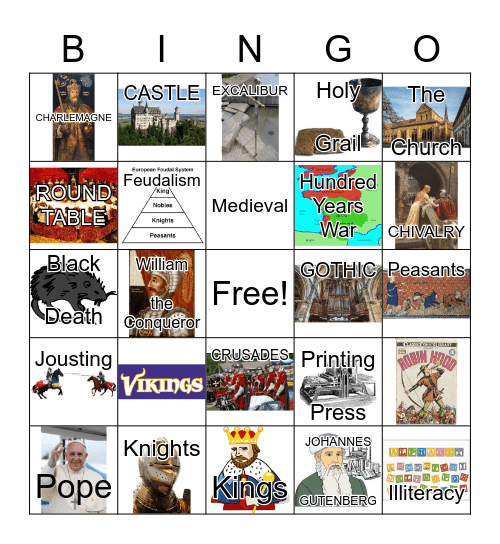 The Middle Ages Bingo Card