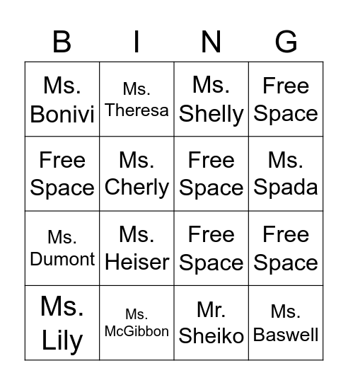 End of Year Celebration! Bingo Card