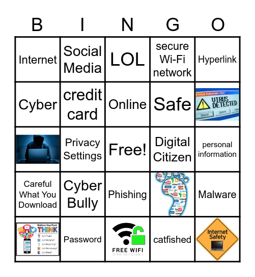 Internet safety cyber Bingo Card