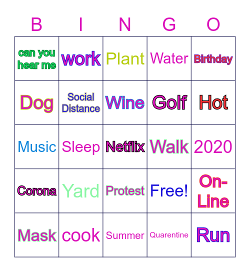 ZOOM BINGO Card