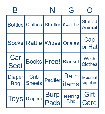 Baby Wood Bingo Card