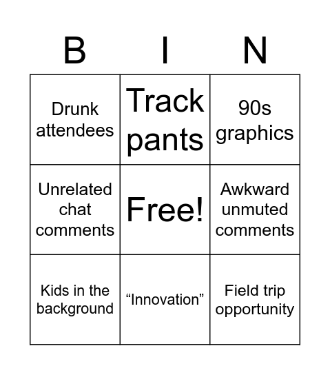 Mira Zoom Bingo Card