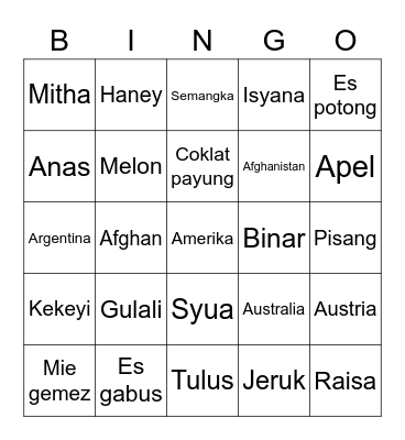 anas pacar jaemin Bingo Card