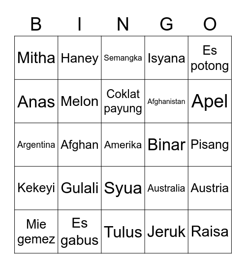 anas pacar jaemin Bingo Card