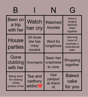 Happy Birthday Hetal Bingo Card
