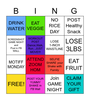 Nutrition and Coaching by Coach Joanne Bingo Card