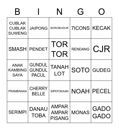 BINGO JINSOUL Bingo Card