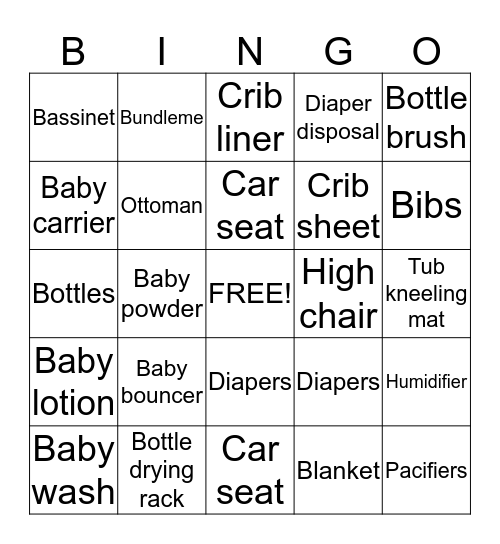 Oh, baby! Bingo Card