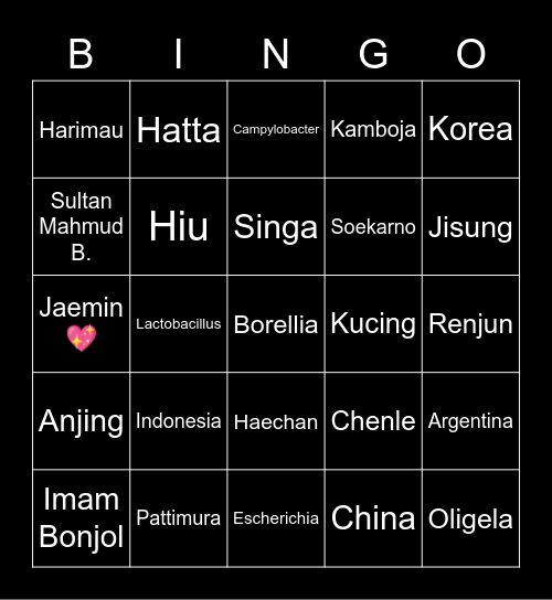 Bingonya Abi Bingo Card