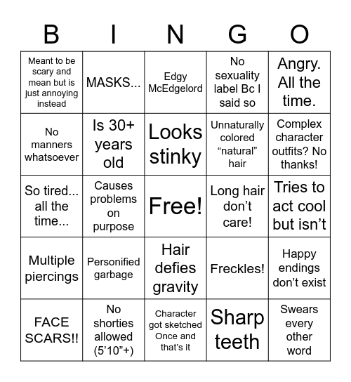 Wynt’s OC BINGO! Bingo Card