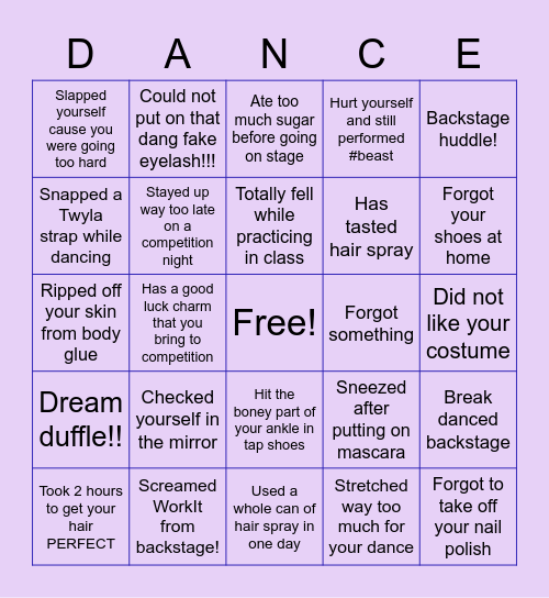 Starstruck Stars BINGO Card