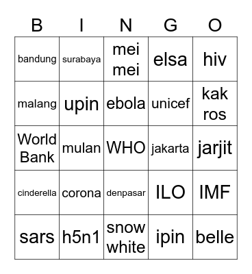 punya katya Bingo Card