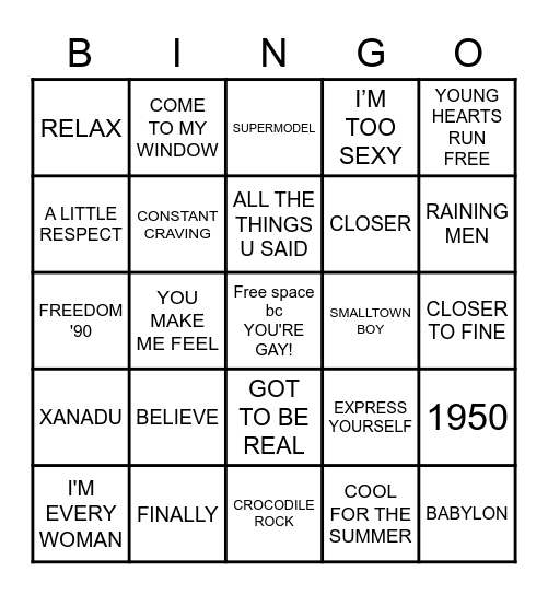 GAY ASS S.W.A.B. BINGO Card