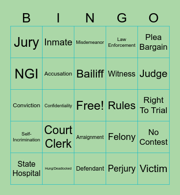 Competency Bingo Card