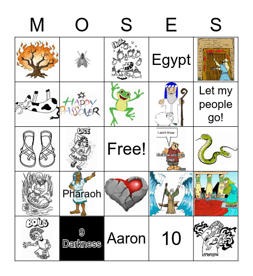 Moses leading his people to freedom Bingo Card