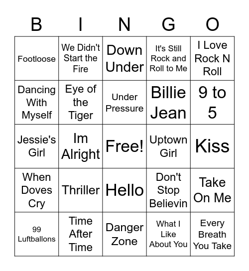 80s - Maman Bingo Card