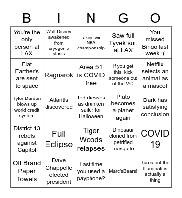 June 19th Bingo Card