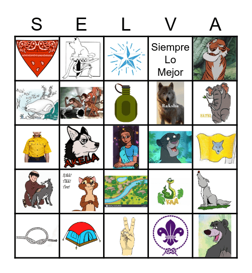 Lotería Manada Scout Bingo Card