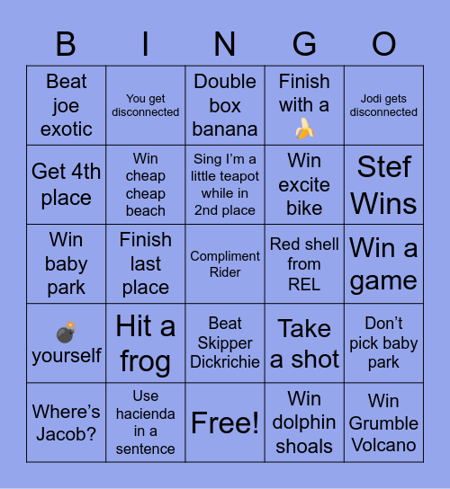 MarioKartAfterDark Bingo Card