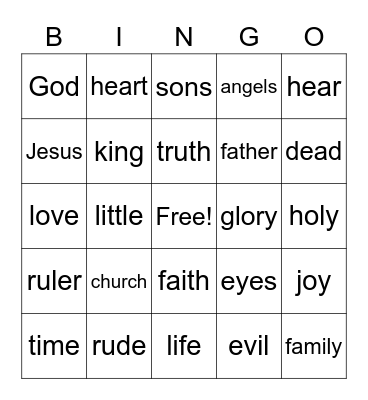 June 21, 2020 Bingo Card
