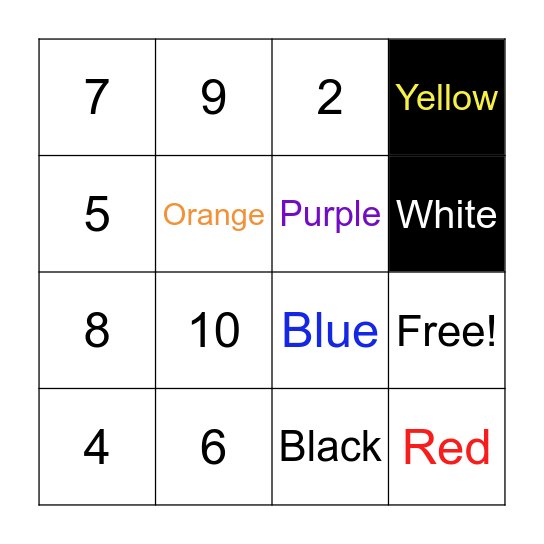 Counting Sheep Bingo Card