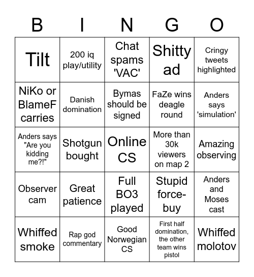 CS memes Bingo Card