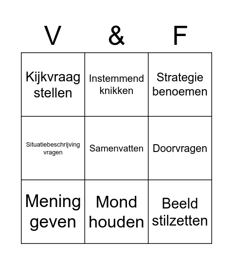 Beeldcoach bingo Card