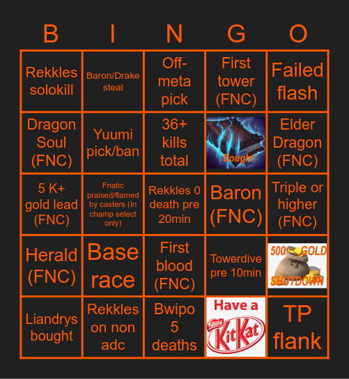 FNC Bingo vs OG Bingo Card