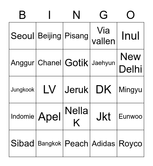 anas pacar jaemin Bingo Card